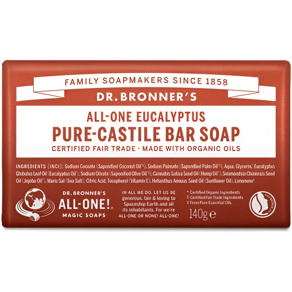 Dr Bronner's 3-in-1 Eucalyptus Pure Castile Bar Soap 140 g Seife Körperpflege