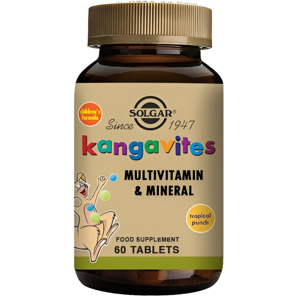 Solgar Kangavites Tropical Punch Multivitamin and Mineral Chewable Tabletten 60 Tabletten Mineralstoffe Gesundheit