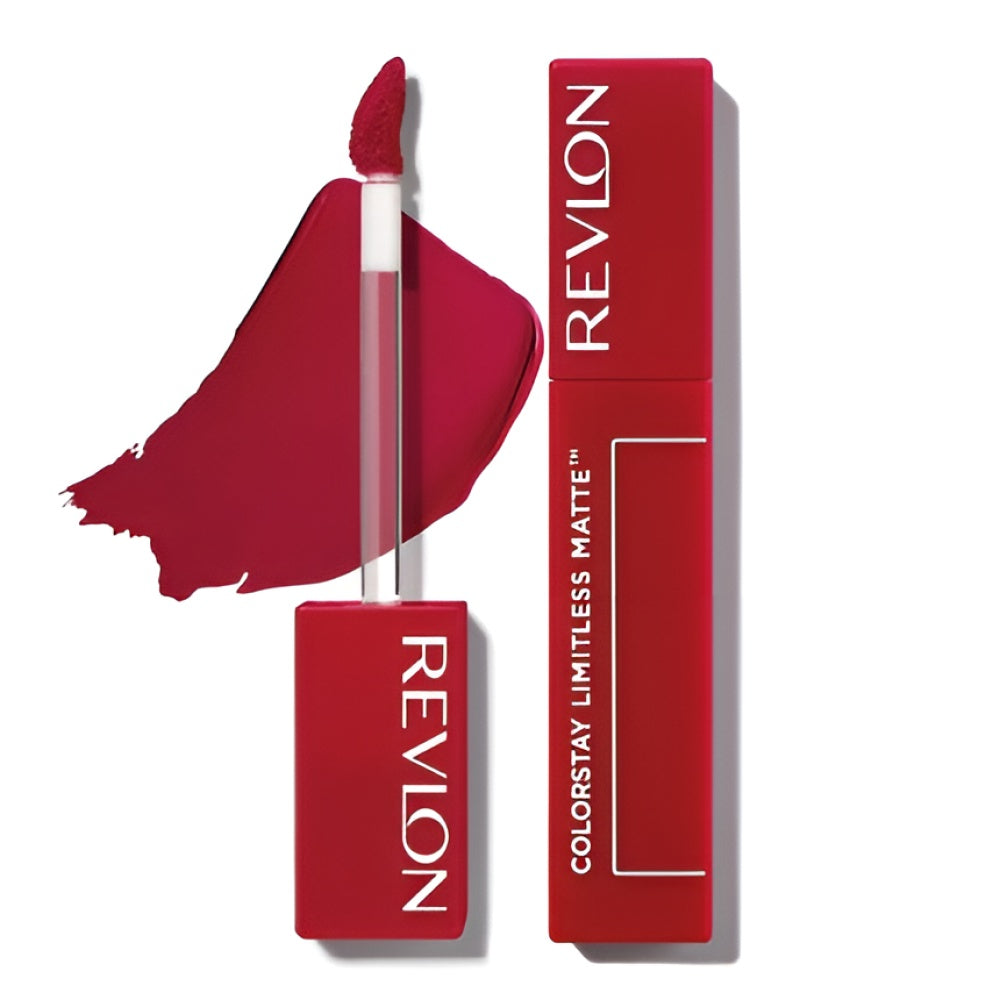 Revlon ColorStay Limitless Matte Liquid Lippenstift Vegan Formula Longwear Lightweight Waterproof 011 Fire Off 0.17 Fl Oz Make-up