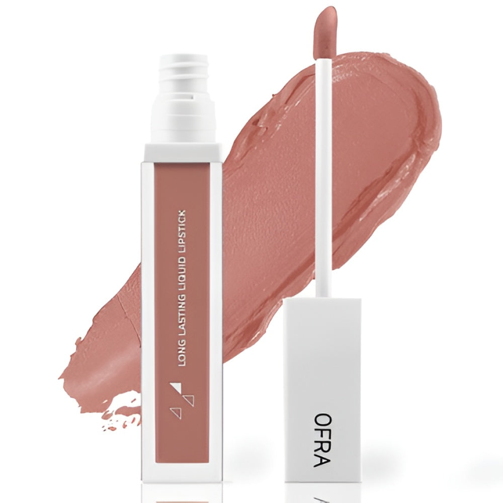 Ofra Cosmetics Sao Paulo langanhaltend Liquid Lippenstift Neutral Peach Nude Lightweight Velvet Matte Lip Make-up mit Vitamin A and Antioxidants 8 g Tube Make-up