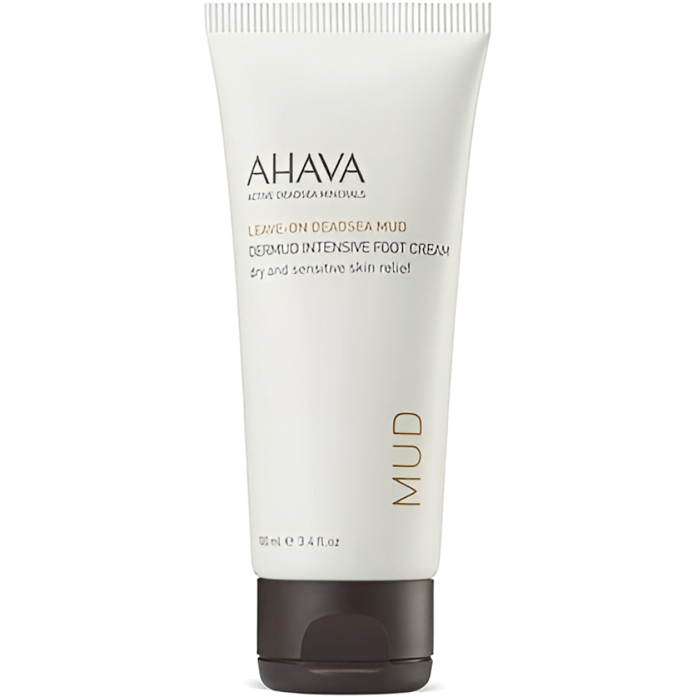 AHAVA Dermud Intensive Foot Creme Deeply feuchtigkeitsspendend Formula mit Aloe Vera, Dead Sea Mud, and Vitamin E 100 ml Fußcreme Körperpflege