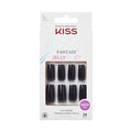 KISS Gel Fantasy Press On Nails Jelly Gelée Black Long Square Shape 28 Nails 2 g Glue 1 Manicure Stick 1 Mini File Pink Medium Artificial Nails Nail Decoration