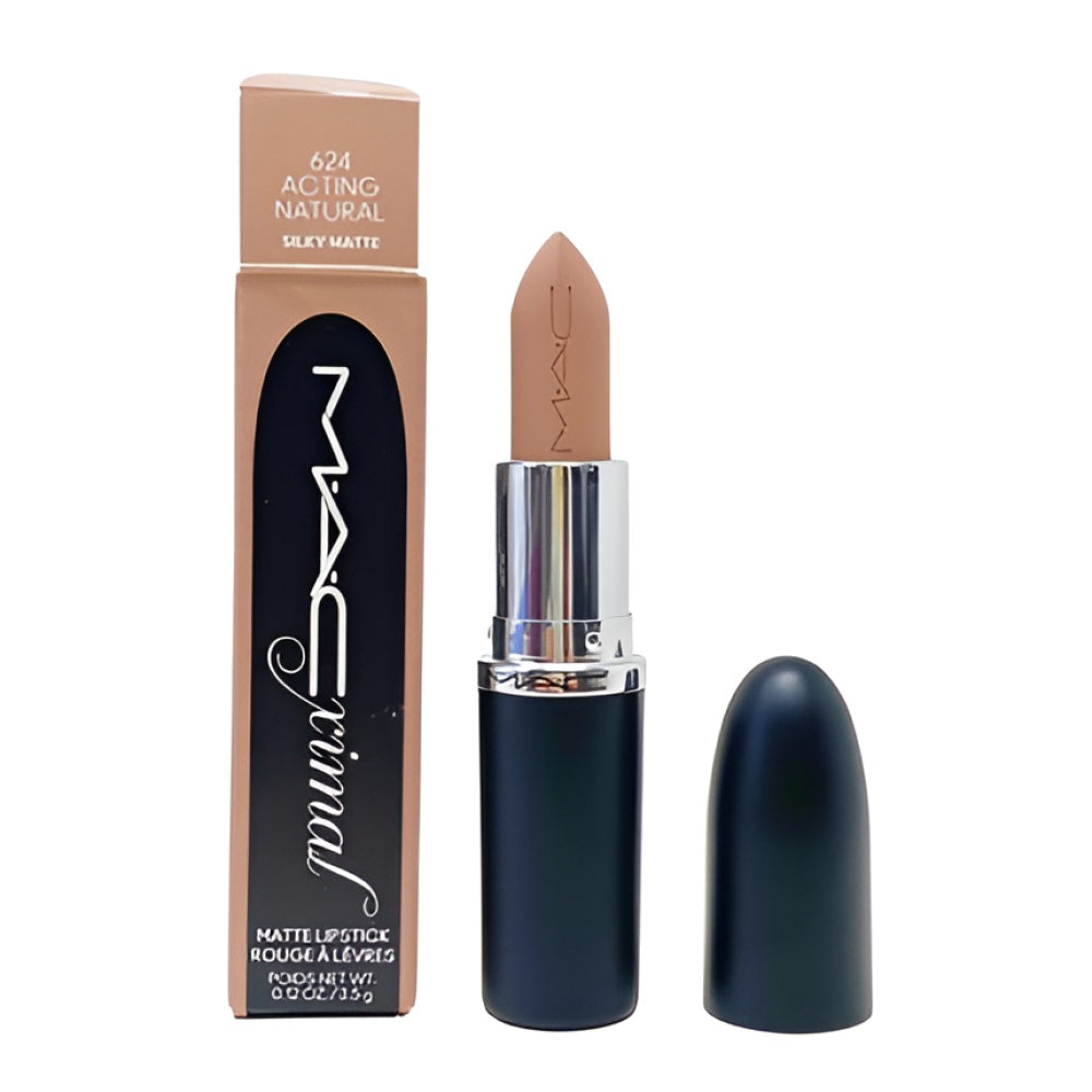 Mac Ximal Silky Matte Lippenstift 624 Acting Natural Warm Toned Light Nude Beige 012 Oz 35 g Make-up