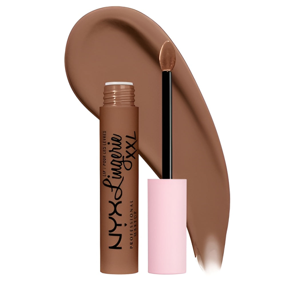 NYX PROFESSIONAL Make-up Lip Lingerie XXL Matte Liquid Lippenstift Hot Caramelo 0.13 Fl Oz Make-up
