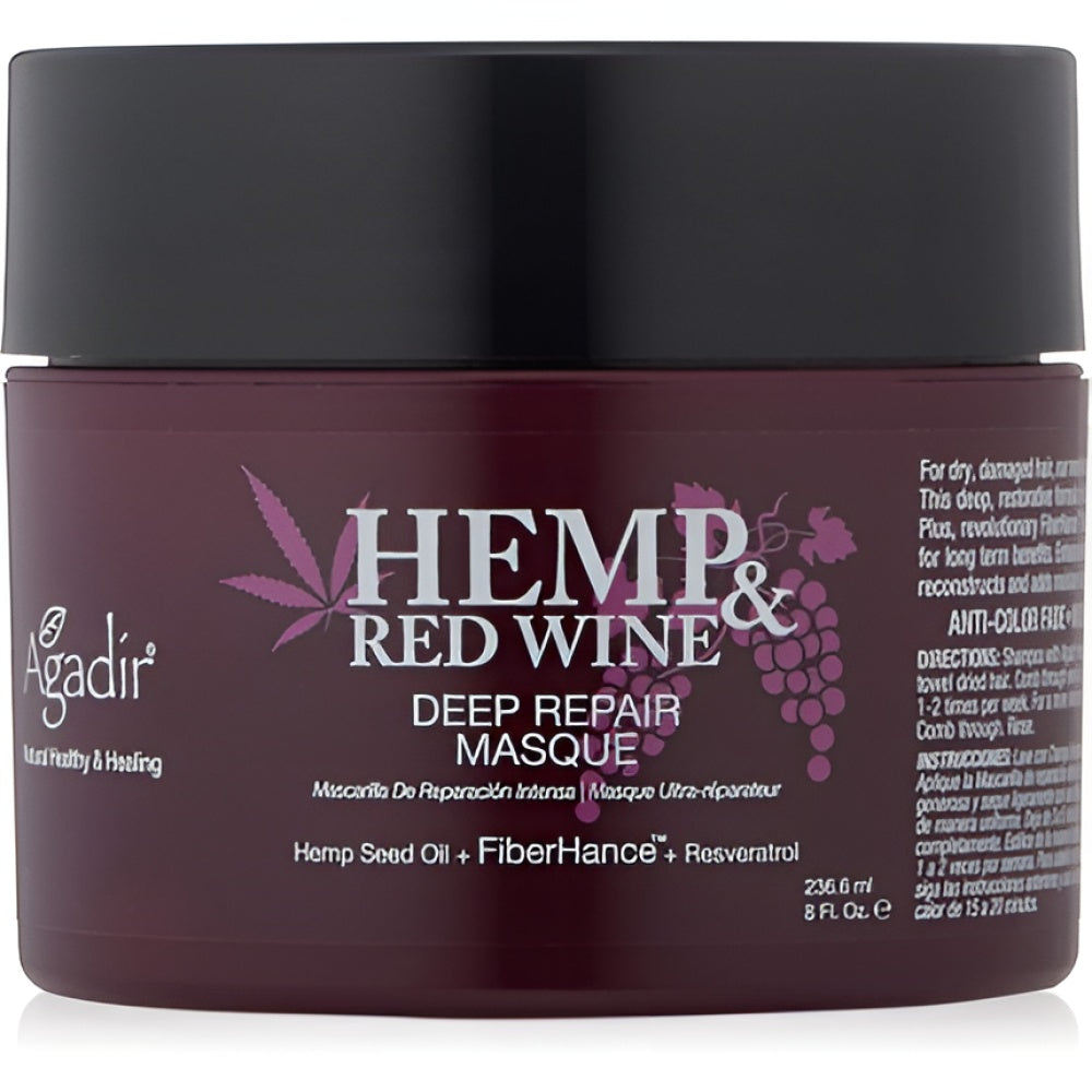 Agadir Hemp And Red Wine Deep Repair Masque For Unisex 8 Oz Haarmaske Haarpflege