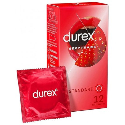 Durex Sexy Strawberry Lubricated Condoms - Pack of 10 Kondome Körperpflege