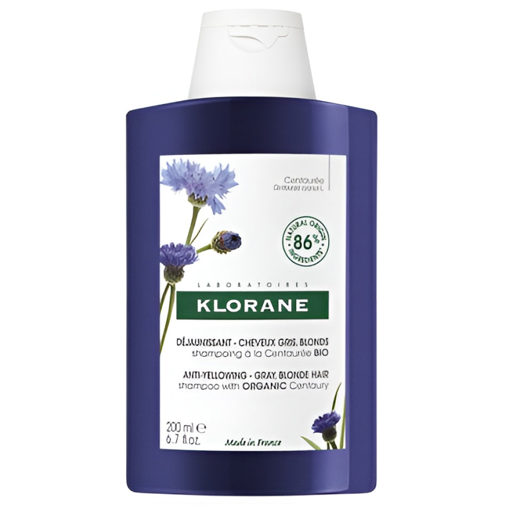 Klorane Reflection Shampoo mit Centaurea Extract 200 ml Neutralizes Yellow Tones For White Gray And Platinum Blonde Hair Haarpflege