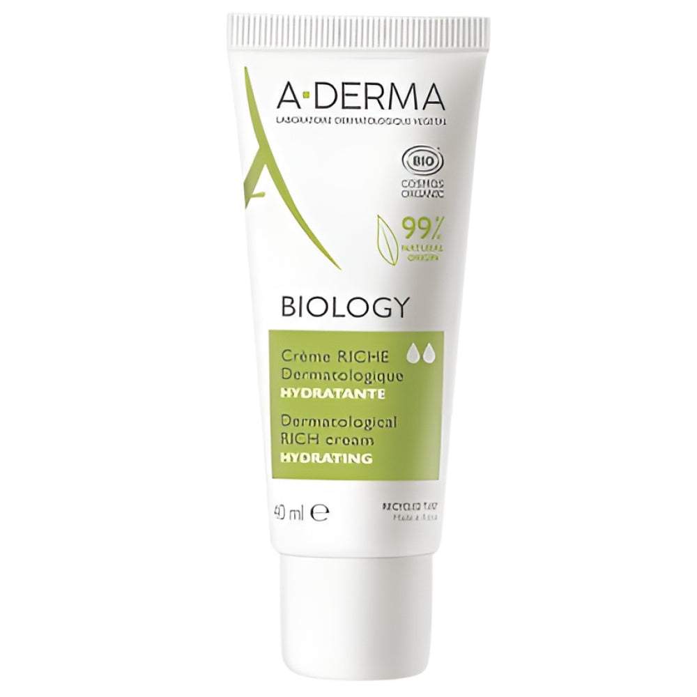 A-Derma Biology feuchtigkeitsspendend Dermatological Rich Creme Organic feuchtigkeitsspendend Gesichtscreme 40 ml Gesichtspflege