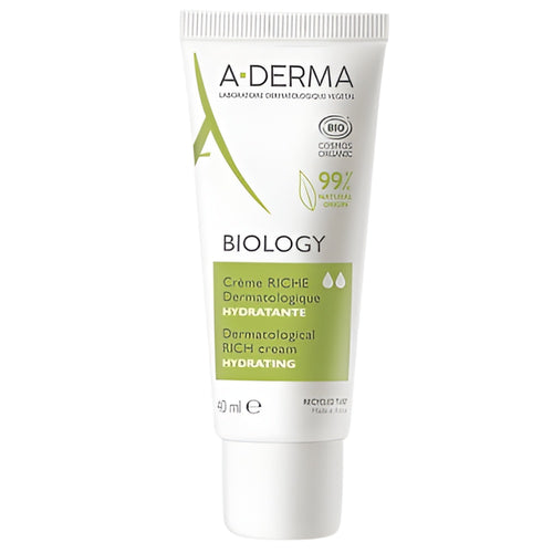 A-Derma Biology feuchtigkeitsspendend Dermatological Rich Creme Organic feuchtigkeitsspendend Gesichtscreme 40 ml Gesichtspflege