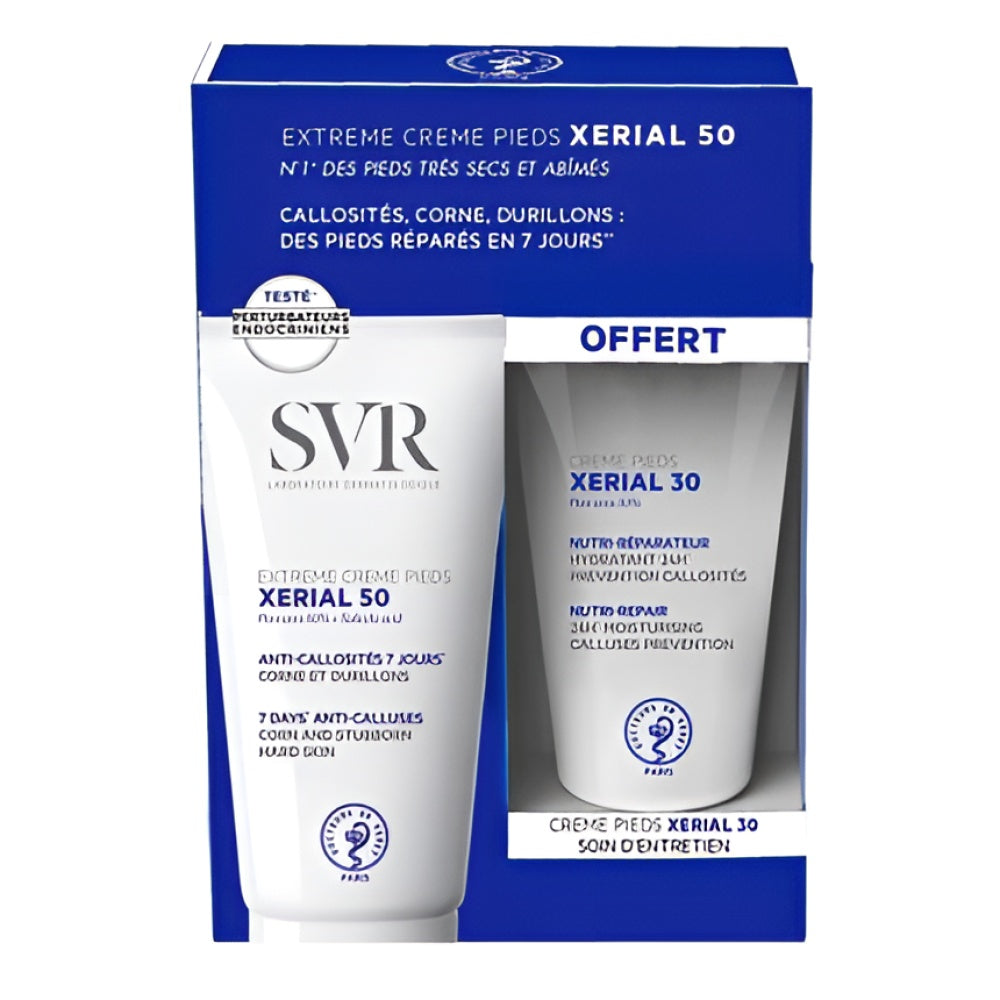 Xerial Feet Pack - Xerial 50 Extreme Foot Creme Gel For Persistent Calluses 50 ml + Xerial 30 nährend Foot Creme 50 ml Fußcreme Körperpflege