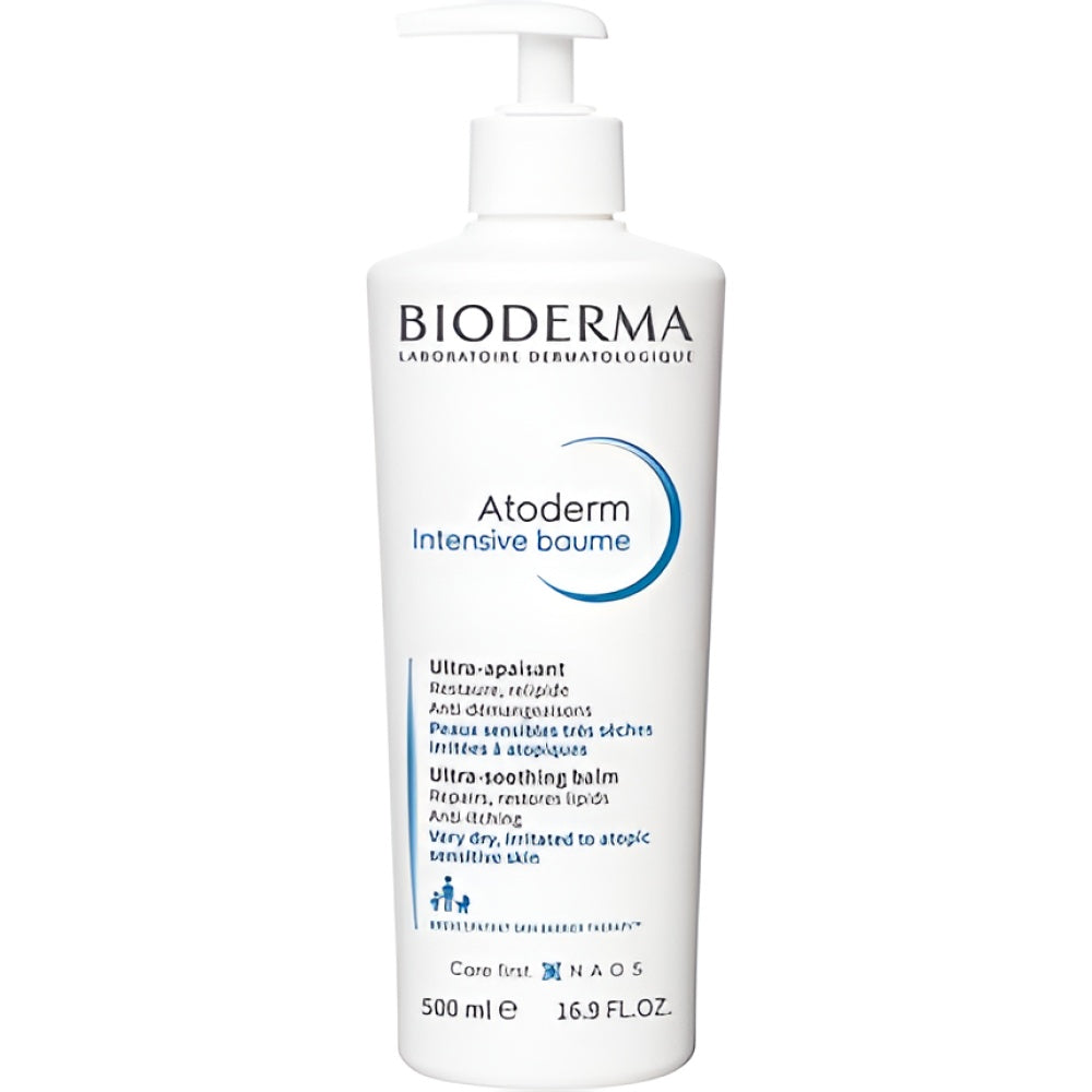 Bioderma Atoderm Intensive Balm Ultra-Soothing Emollient Creme for Very Dry Itchy to Eczema Prone Skin Moisturizer Nourishes Soothes Reduces Itching 500 ml trockene Haut Gesichtspflege