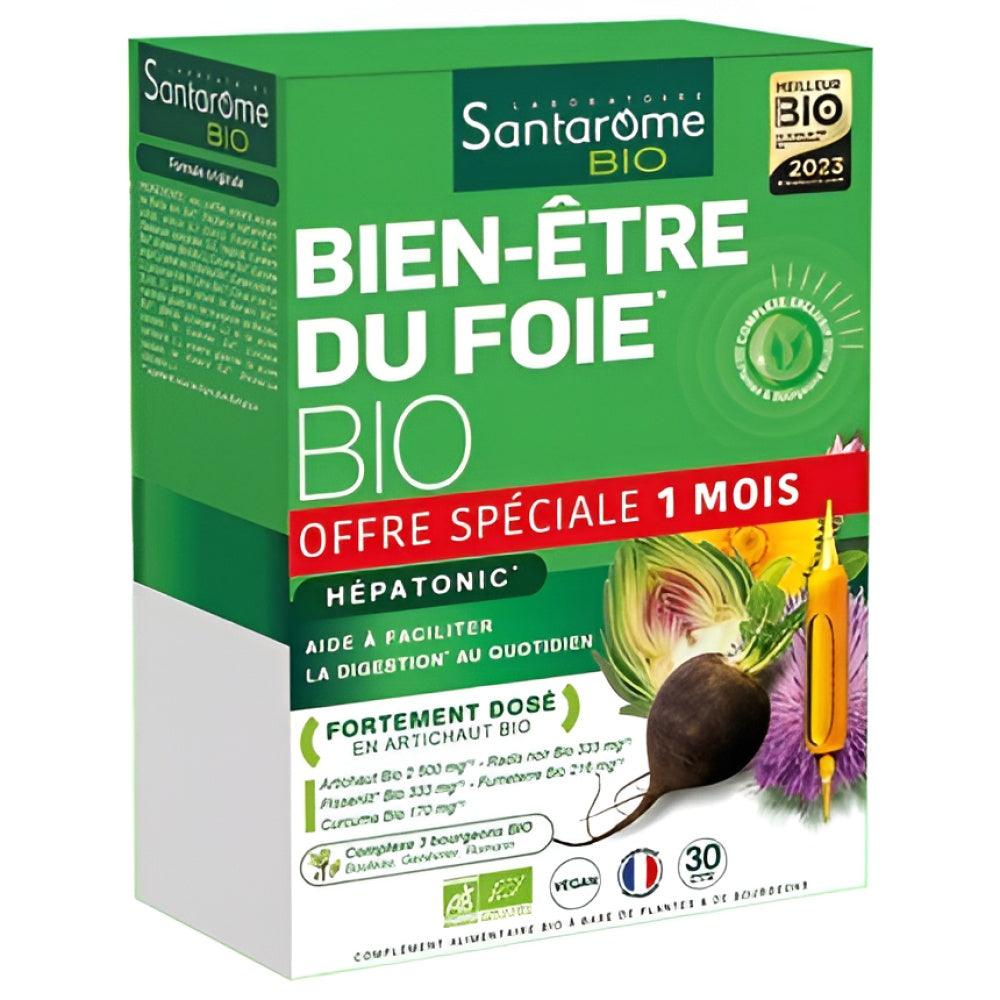 Santarome Bio Liver Wellbeing 30 Ampoules - Drinkable Food Verdauung Gesundheit