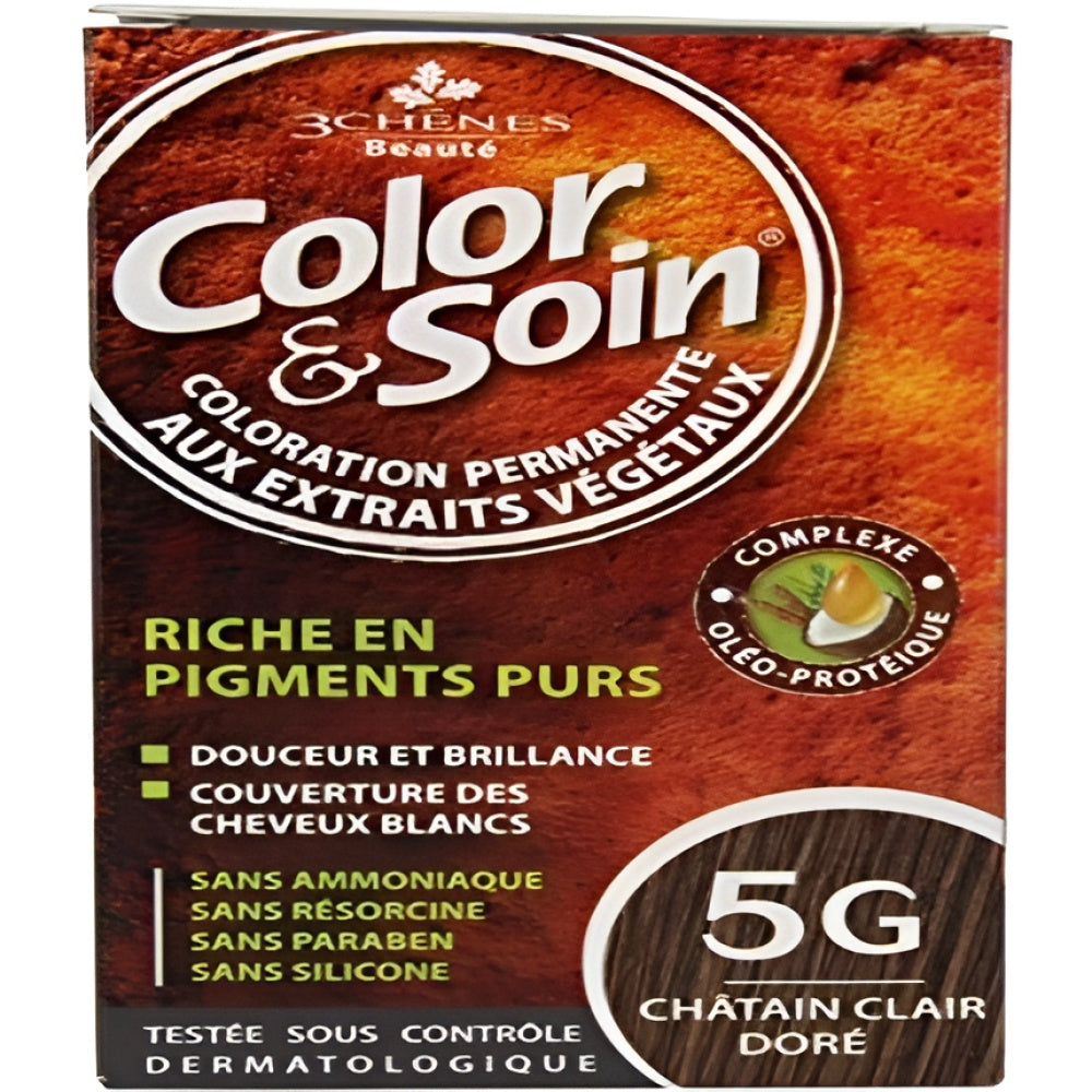 Les 3 Chenes Color & Soin Permanent Color Care Light Golden Chestnut 5 g Haarfarbe Coloration