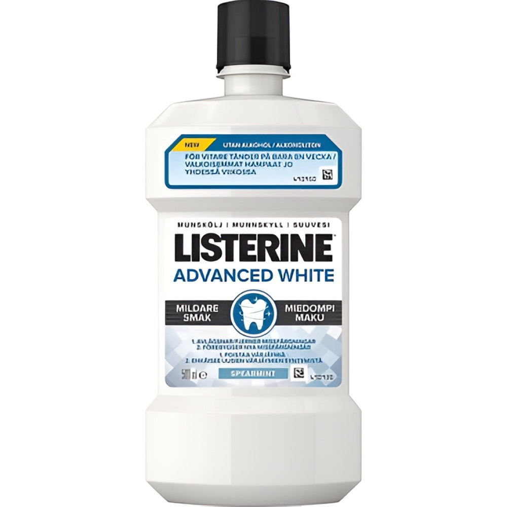 Listerine Advanced White Milder Taste Spearmint Mundspülung 500 ml Gesundheit