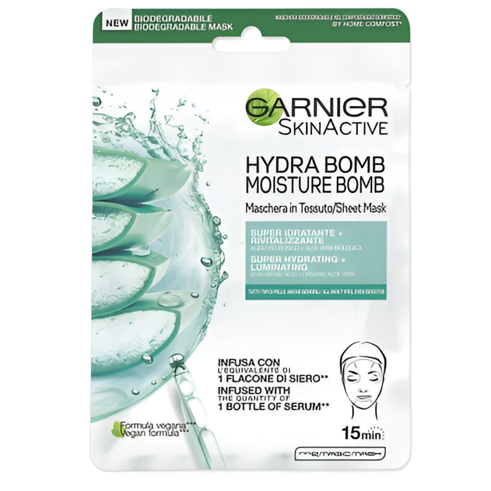 Garnier Skin Active Aloe And Hyaluronic Acid Sheet Maske 28 g Tuchmaske Gesichtspflege