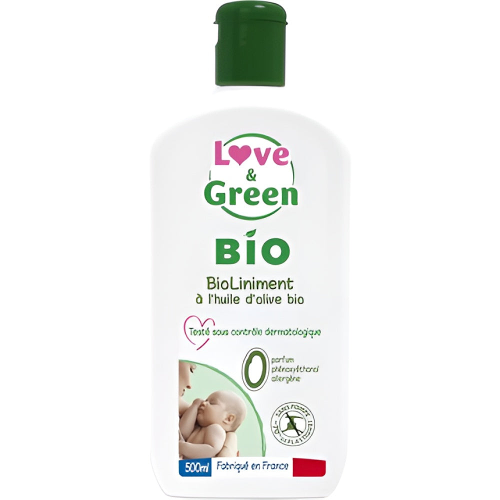 Love & Green Bioliniment Certified Organic Duft-Free 500 ml Babycreme Babyöl