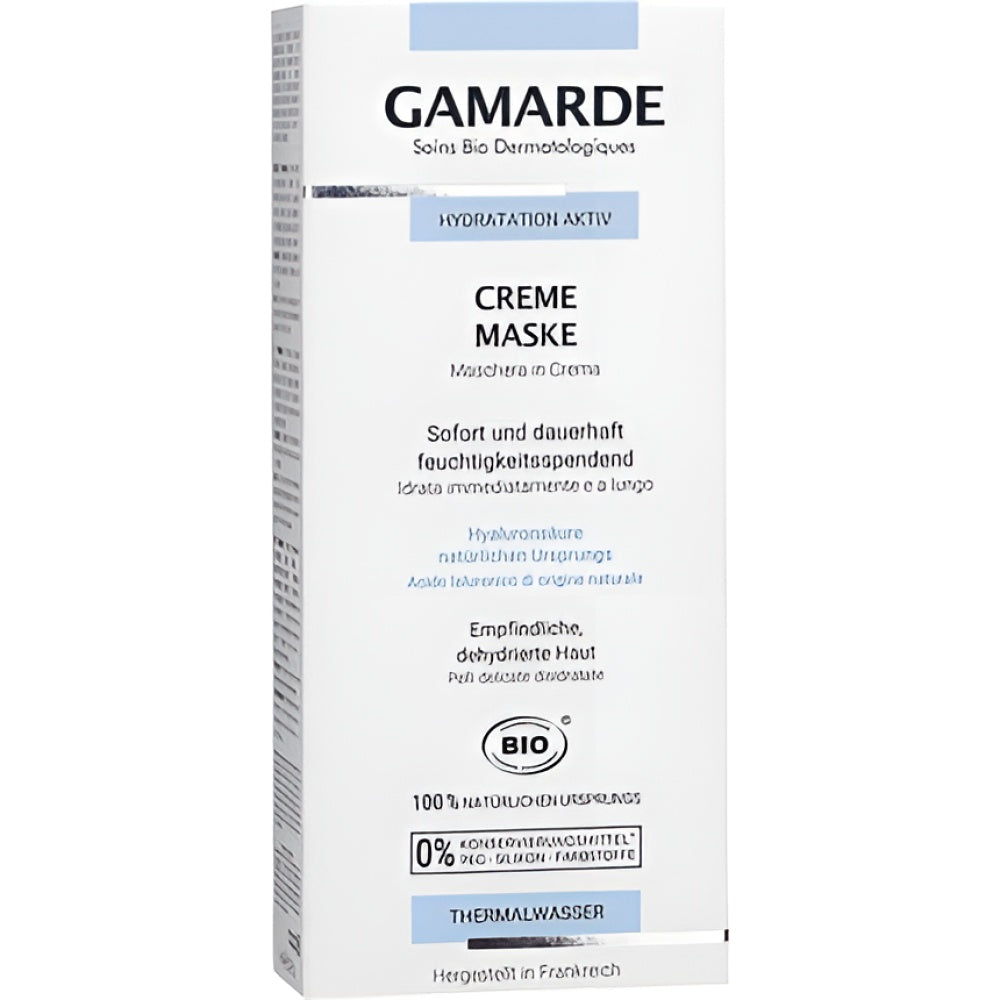 GAMARDE Bio-Kosmetik Hyaluronic Acid feuchtigkeitsspendend Creme Maske for trockene Haut 40 ml Feuchtigkeitsmaske Gesichtspflege