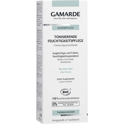 GAMARDE Bio-Kosmetik feuchtigkeitsspendend Toning Care for Dark Circles, Bags & Wrinkles Anti-Aging Augencreme mit Hyaluronic Acid & Aloe Vera Vegan Augenpflege Natural Cosmetics 20 ml Gesichtspflege