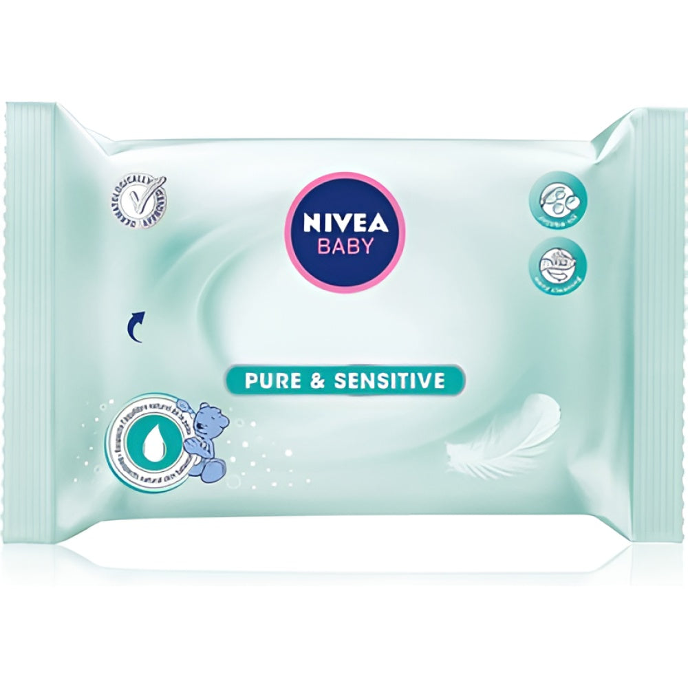 Nivea Baby Pure & Sensitive Baby Wipes 63pcs. Baby-Feuchttücher Windeln