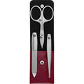 ZWILLING TWINOX Manicure and Pedicure Care Set 3 Pieces Premium Quality Leather Travel Case Asian Competence Red mit Scissors Manicure Sets Körperpflege
