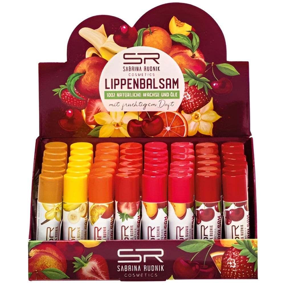 Sabrina Lippenpflege mit Fruit Flavour Assorted Flavors Vanilla Banana Orange Strawberry Peach Cherry 34 g Make-up