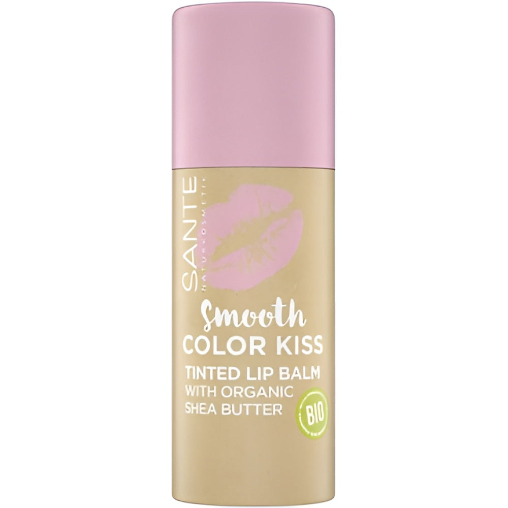 Sante Naturkosmetik Smooth Color Kiss Tinted Lippenpflege mit Organic Shea Butter 04 Soft Rose 7 g Make-up