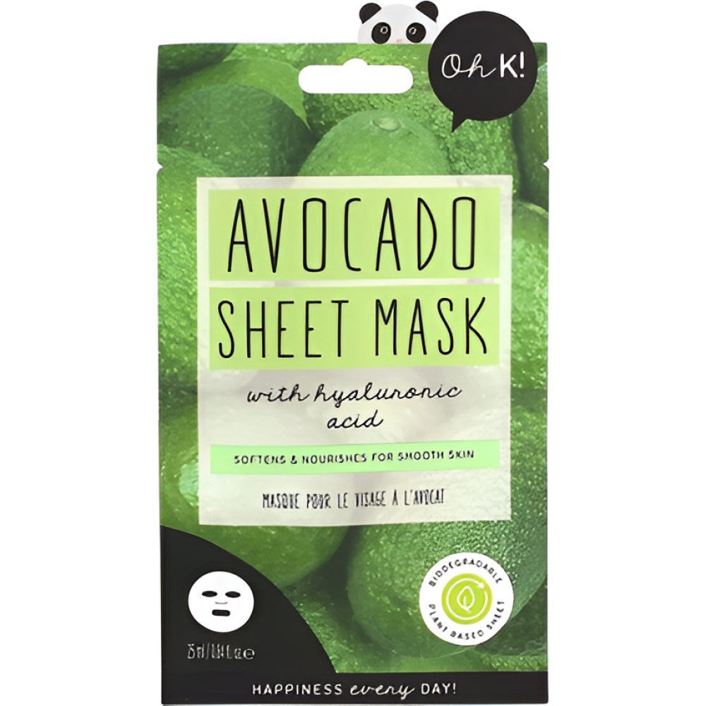 Oh K! feuchtigkeitsspendend Avocado Sheet Maske for Dry and Dehydrated Skin 33 g Feuchtigkeitsmaske Gesichtspflege