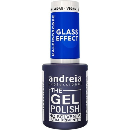 Andreia Professional Semi-Permanent Nail Gel Polish Kaleidoscope Glass Effect Collection Colour KL3 Glass Effect Translucent Blue 10.5 ml Gel-Nagellack Make-up