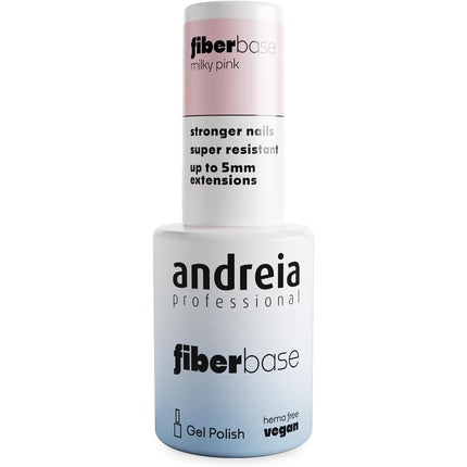 Andreia Professional Fiber Gel Base Coat For Nails High Viscosity Builder Enriched mit Synthetic Fibers Vegan And Hema Free 105 ml Milky Pink Make-up