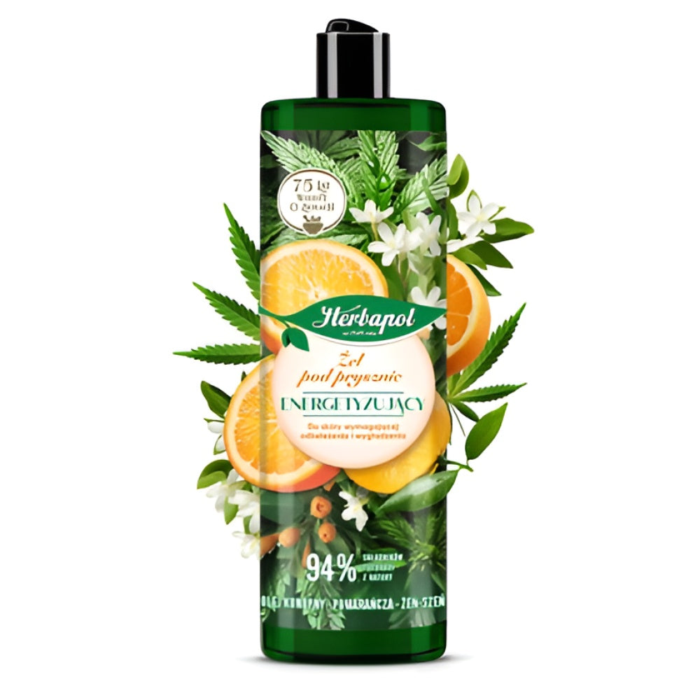Herbapol Energizing Duschgel Hemp Öl Orange Ginseng 400 ml Körperpflege