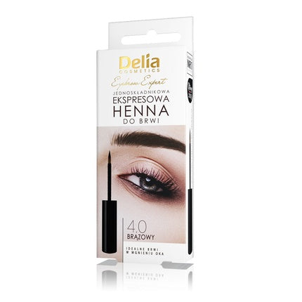 Delia Eyebrow Expert Single-Component Express Eyebrow Henna 4.0 Brown 6 ml Eyebrow Dye Make-up