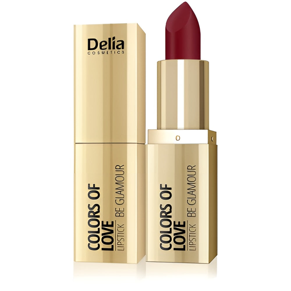Delia Cosmetics Colors of Love Cremey Lippenstift Desire - feuchtigkeitsspendend and nährend mit Vitamin E, Marula, Chia, and Almond Öl 4 g Make-up
