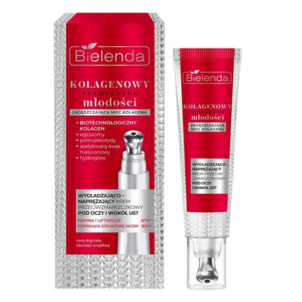 Bielenda Collagen Youth Stimulator Anti-Wrinkle Creme For Eyes And Around The Mouth 15 ml Augencreme Gesichtspflege