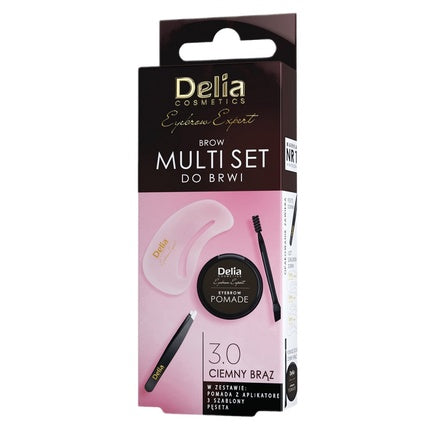 Delia Delia_Set Brow Multi Set Eyebrow Pomade 3.0 4 g mit Tweezers, Eyebrow Brush, And 2 Applicators Eyebrow Sets Pallets