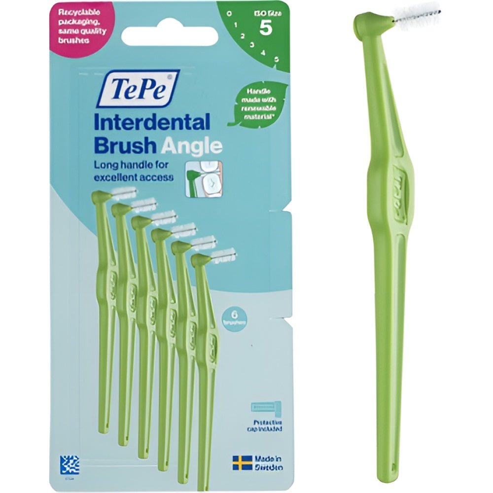 Tepe Interdental Brush Angle Green 08mm ISO - Pack of 6 Zahnbürsten Gesundheit