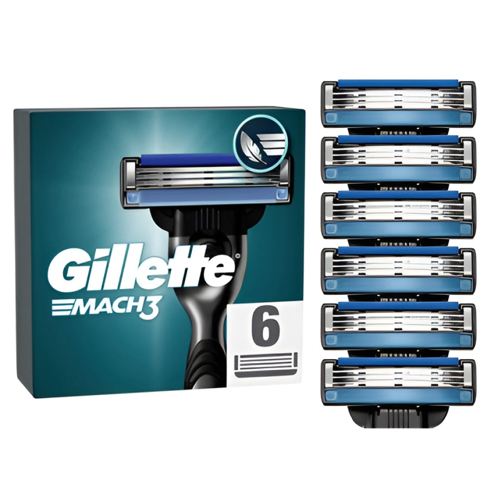 Gillette Mach3 Men's Razor Blades - Blue/Black - 6 Pieces Shaving Accessories Körperpflege