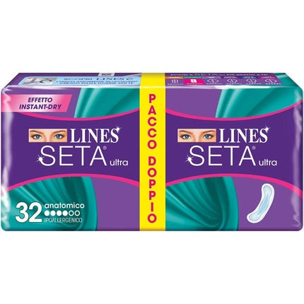 Lines Anatomical Silk Extra Absorbent 32 Pieces Washcloths Körperpflege