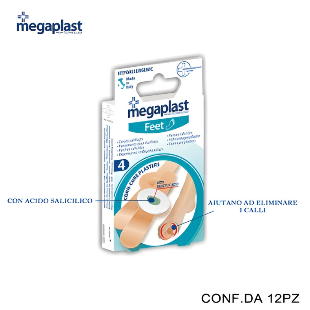 Olio Megaplast Feet ml 4 Callus Plasters Pack Of 4 12 Pieces Callus Remover Körperpflege