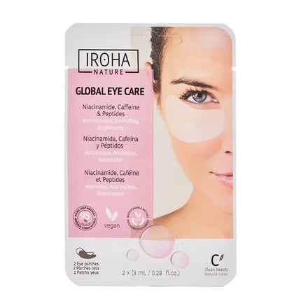 Global Augenpflege Eye Patches mit Caffeine And Peptides - 2 Pieces Eye Masks Eye Pads