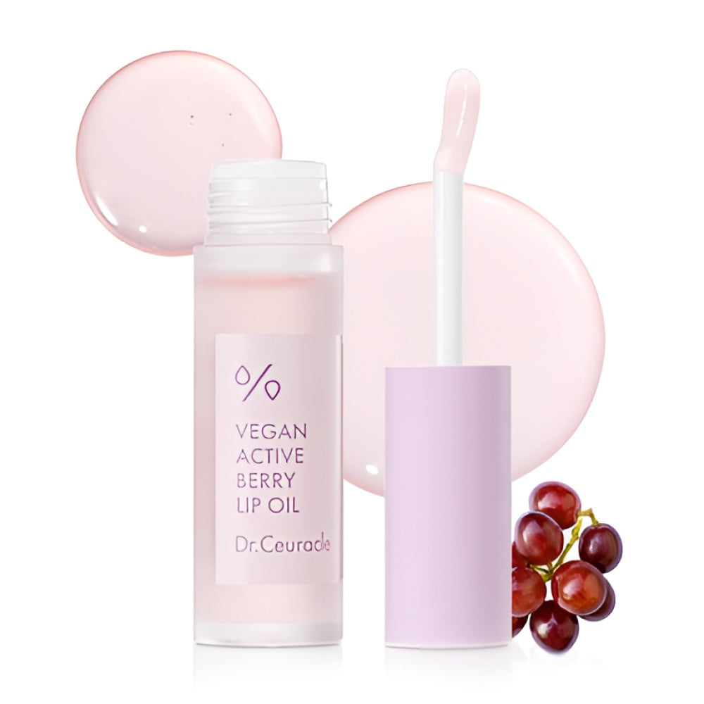 Dr.Ceuracle Vegan Active Berry Lip Öl Anti-Aging feuchtigkeitsspendend Revitalizing Glowing Korean Tinted Lipgloss Resveratrol from French Grape for Dry Lips 0.15 Fl Oz Lippenöl Gesichtspflege